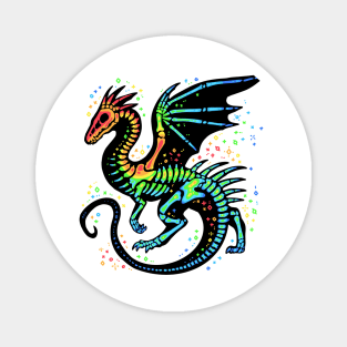 Rainbow Skeleton Dragon Magnet